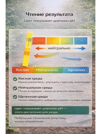 Лакмусовая бумага для измерения кислотности почвы 20 тестов Благодатное земледелие